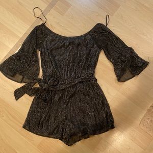 Forever 21 White And Silver Romper